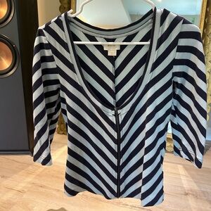 Anthropologie Maeve blue and white striped top